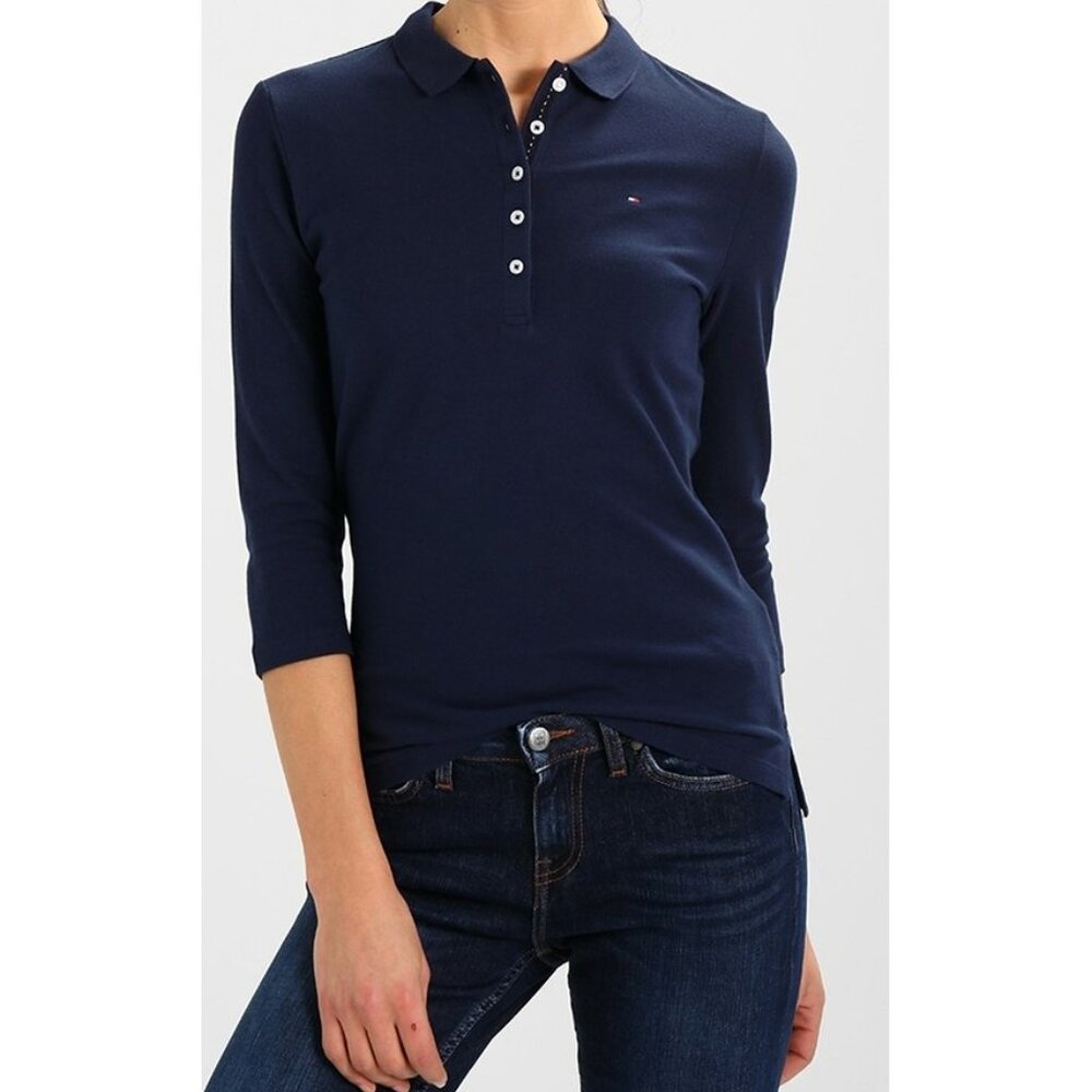 Tommy Hilfiger Original Polo Shirt 3/4 sleeves in Navy, new!